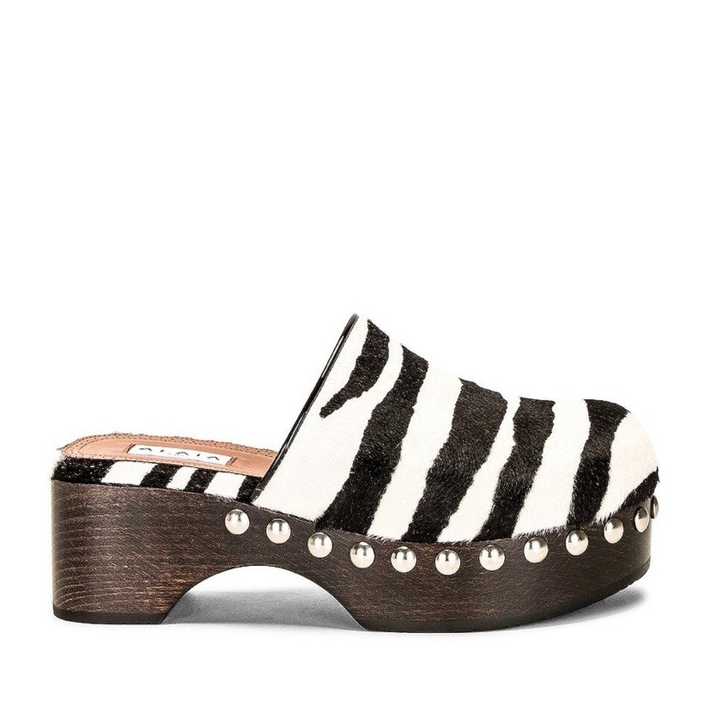 Alaia Zebra Wooden Clog